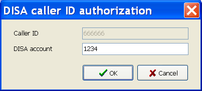 DISA caller ID authorization
