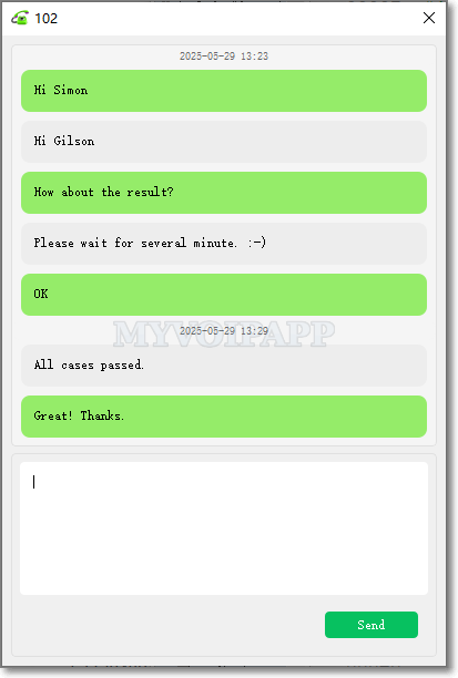 miniSIPPhone instant messages window